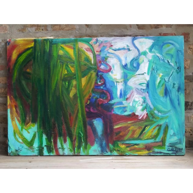2020s "Emotional Untitled" Contemporary Abstract Expressionist Oil Painting by Regina Gately For Sale - Image 5 of 5