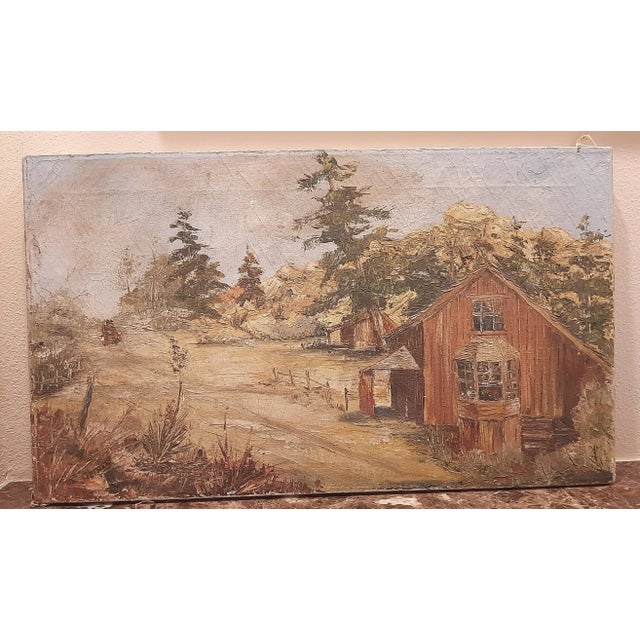 Landscape Farm Barn Signed Oil Painting For Sale In Fayetteville, AR - Image 6 of 7