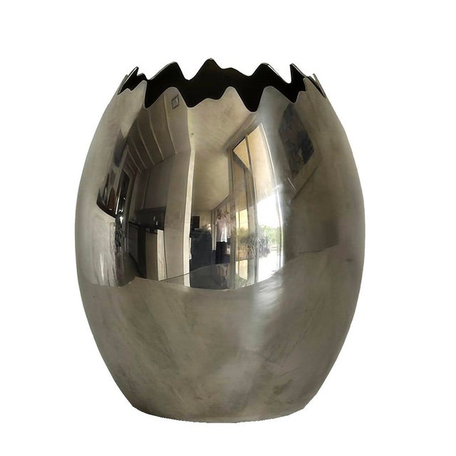 Metal Vintage Mepra Ovo Italian Ice Bucket/Vase in Stainless Steel For Sale - Image 7 of 12
