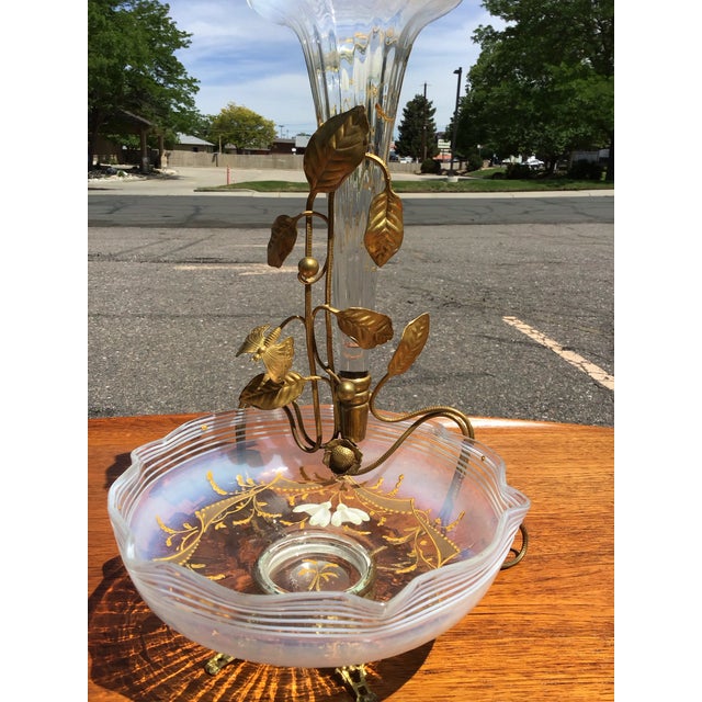 Metal Mid-Century French Epergne Table Center Piece, Hand-Painted, Circa 1970s For Sale - Image 7 of 8