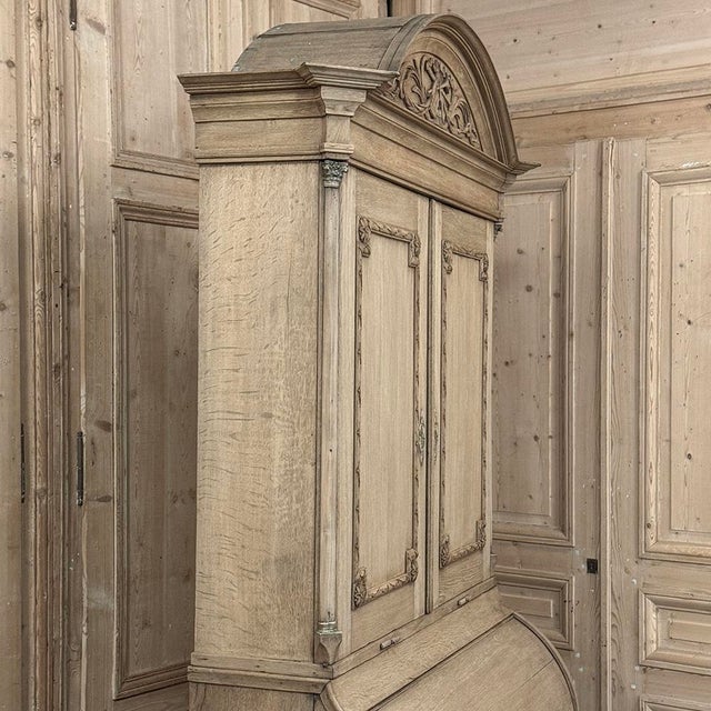 18th Century Dutch Neoclassical Stripped Oak Secretary ~ Bookcase For Sale - Image 17 of 18