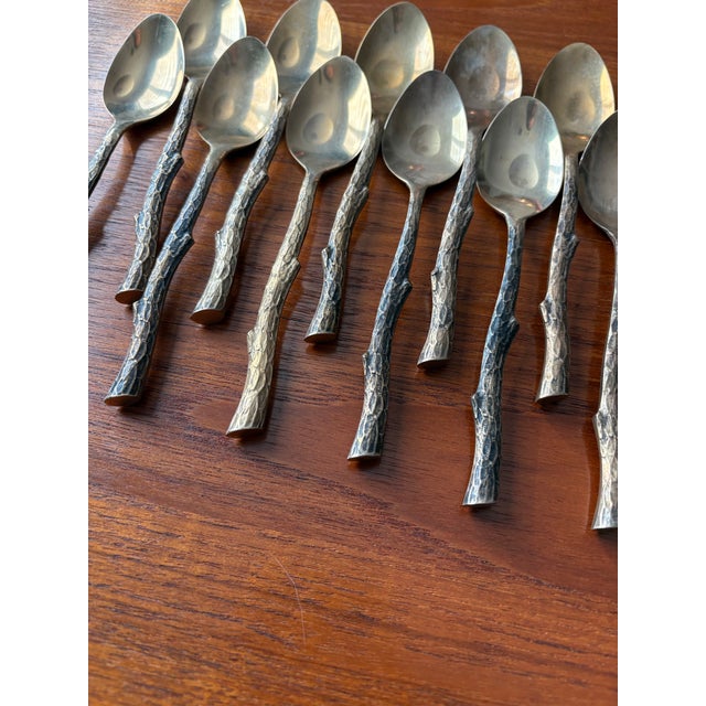 Rustic Vance Kitira Adirondack Twig Brass Flatware Set 61 Pieces Serve 11+ For Sale - Image 3 of 11