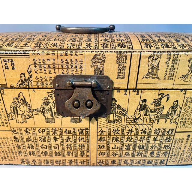 Chinese Document Box 1950s Lacquered With Chinese Calligraphy & Figures For Sale In Providence - Image 6 of 7