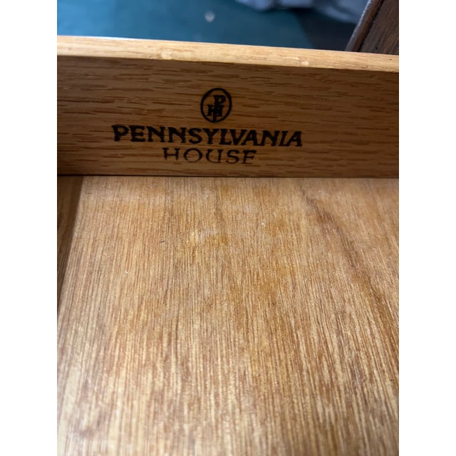 Farmhouse Vintage Pair of Pennsylvania House Solid Cherry Nightstands For Sale - Image 3 of 7