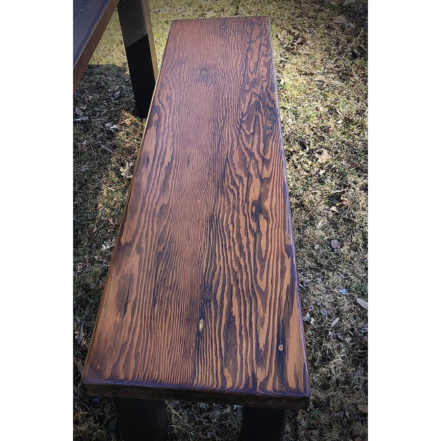 2020s Reclaimed Douglas Fir Dining Table and Bench Set — Farmhouse — Handmade Western New York For Sale - Image 5 of 6