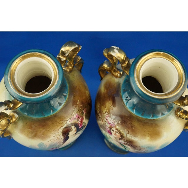 Antique English Ceramic Vases by Barbe for Royal Worcester, 1800s, Set of 2 For Sale - Image 11 of 18