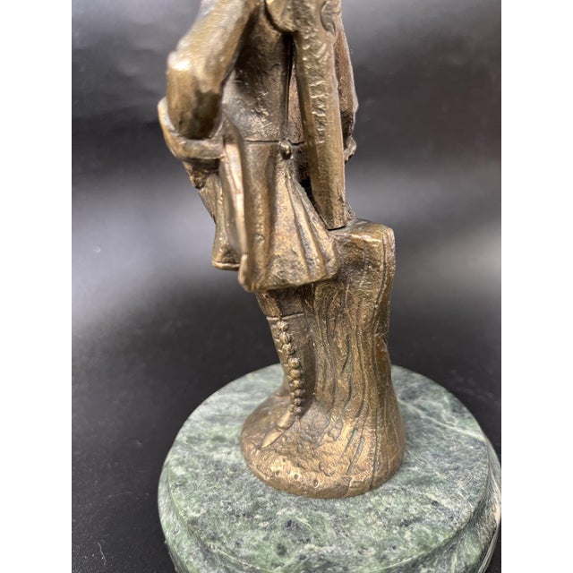 Metal Louis XVi Revival Neoclassical French Bronze Figural Candelabrum on Marble Base, 1920s For Sale - Image 7 of 13