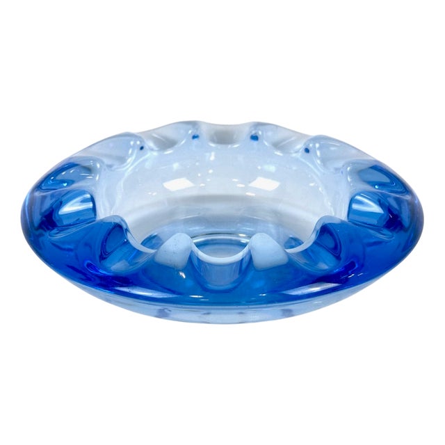 Bohemian Glass Ashtray attributed to Adolf Matura for Hermanova Hut Glassworks, 1960s For Sale