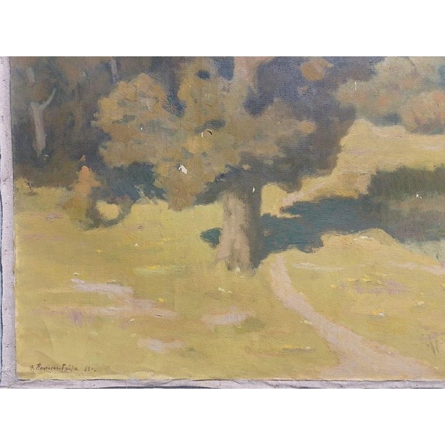 Original Impressionist Oil Painting - Woodland Scenery, Ukrainian Art 1988 120-150 For Sale - Image 4 of 17