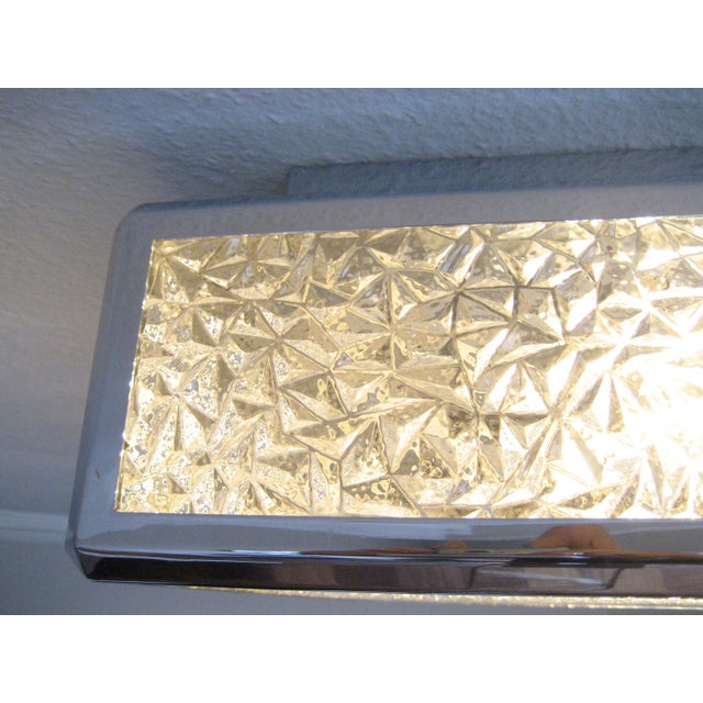 Silver Vintage Ceiling Lamp with Plastic Plates in Chrome-Plated Profiles, 1970s For Sale - Image 8 of 18