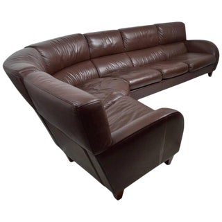 Large Leather Sofa by Poltrona Frau For Sale