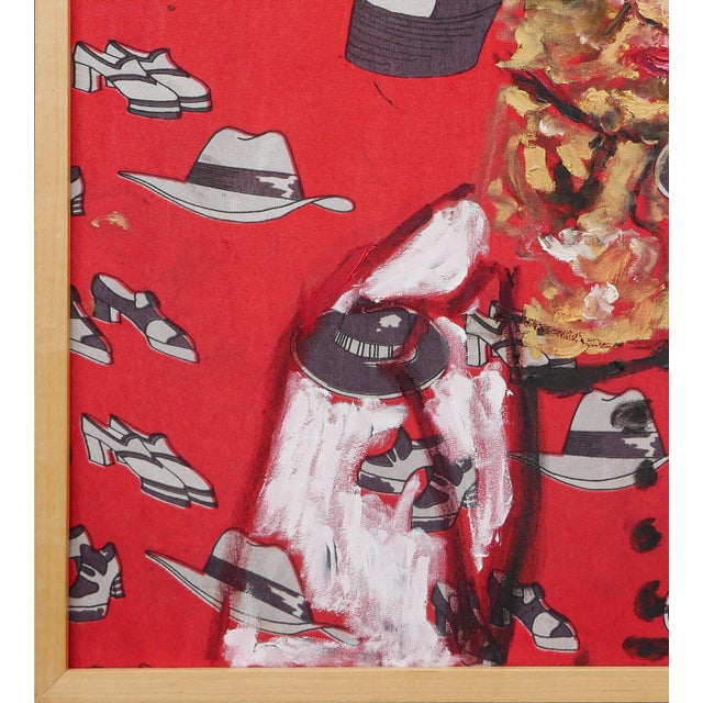 Jim Pirtle Red, Gray, and White Abstract Figurative Contemporary Painting of a Lady, 20th Century For Sale In Houston - Image 6 of 12