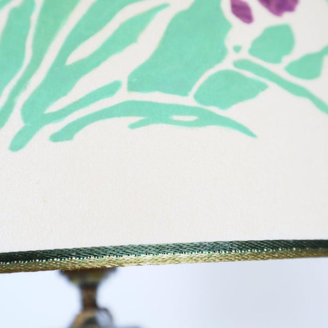 Brown Vintage Glass Table Lamp with Silver Decoration For Sale - Image 8 of 13