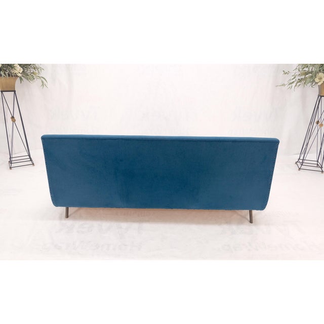 Marco Zanuso Sofa for Arflex Mid Century Italian Modern Teal Upholstery Clean! For Sale - Image 9 of 18