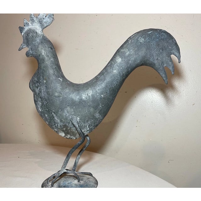 Antique Handmade Forged Steel Folk Art Rooster Bird Statue Sculpture Figure For Sale - Image 10 of 15