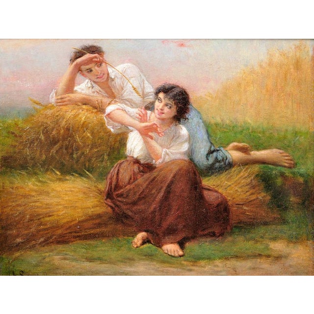 Charles zacharie landelle. french ( b.1821 - d.1908 ). “je te demande une caresse et tu me chatouilles”. (“i ask you for a...