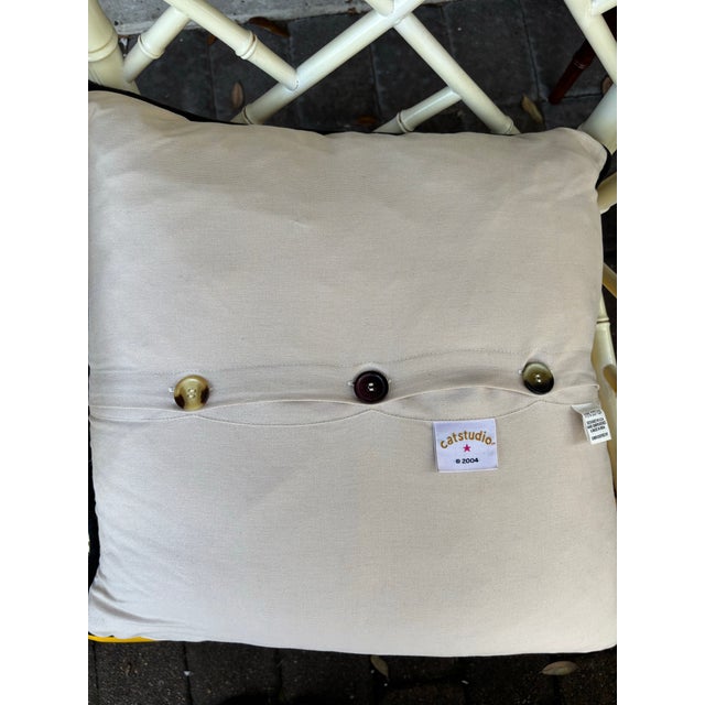 Transitional Cat Studio Connecticut State Embroidered Pillow For Sale - Image 3 of 7