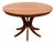 Restored Mid Century Modern Round Walnut Pedestal Base Dining Table For Sale