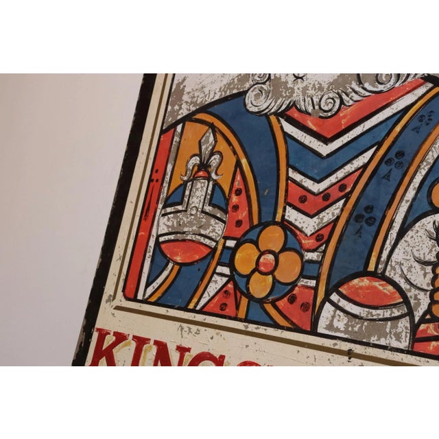 Early 20th Century Double-Sided "Kings Head" Hand Painted Metal English Pub Sign For Sale - Image 10 of 18