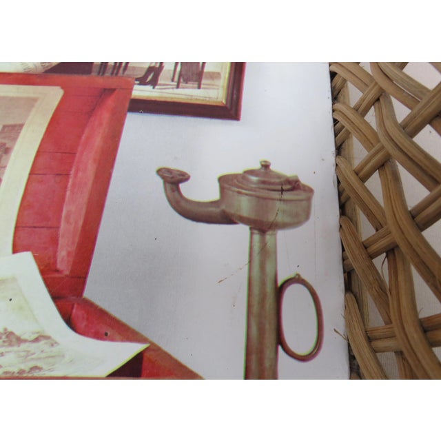 Wicker Decoration Tray with Handle, 1950s For Sale - Image 14 of 17