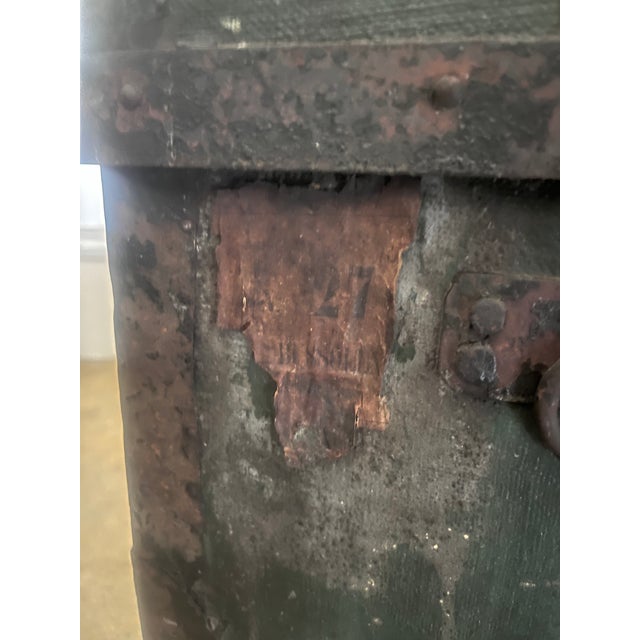 Wood Late 19th Century French Transatlantic Steamship Trunk - Compagnie Générale Transatlantique, Le Havre to New York For Sale - Image 7 of 9