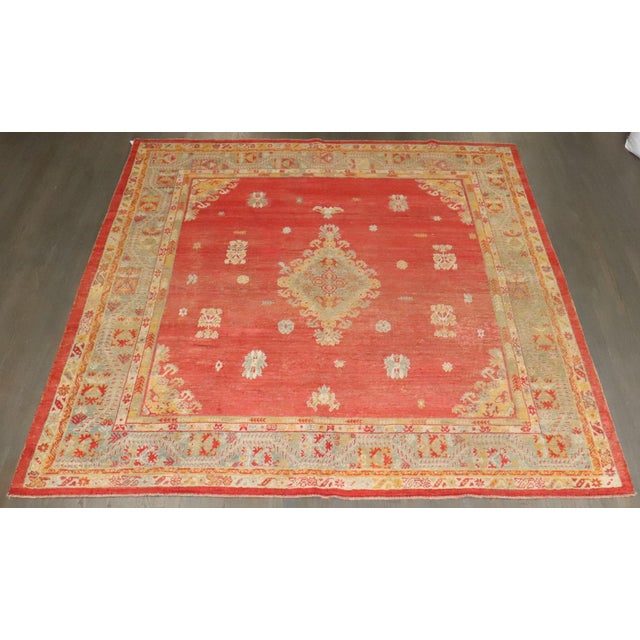 19th Century Angora Turkish Square Oushak Rug - 8'3" x 8'5" For Sale - Image 4 of 7