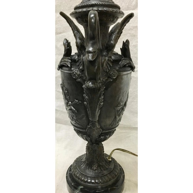 Charcoal 1920s Vintage Classical Inspired Urn Lamp For Sale - Image 8 of 11