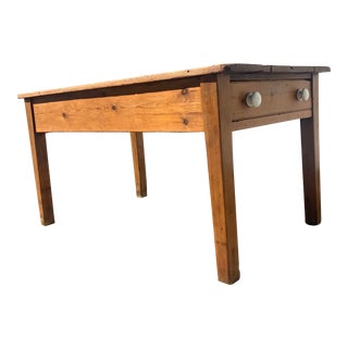 19th Century English Pine Prep Table For Sale