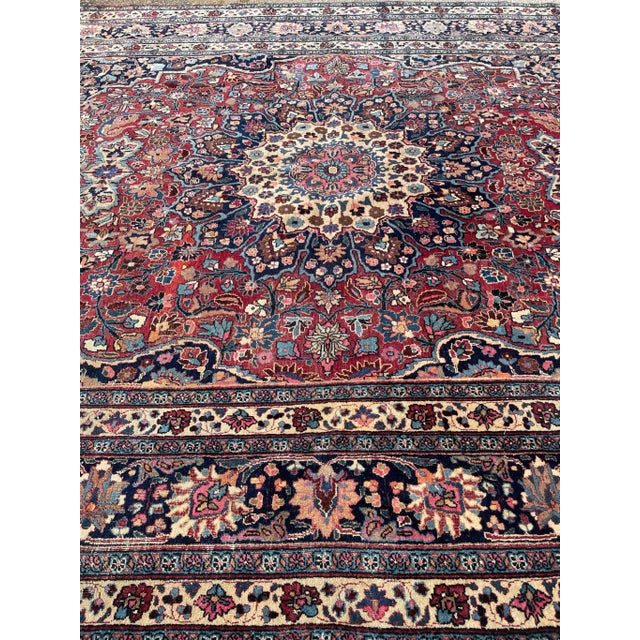 Red Northeast Jewel Flora Rug 10 x 14 For Sale - Image 8 of 11