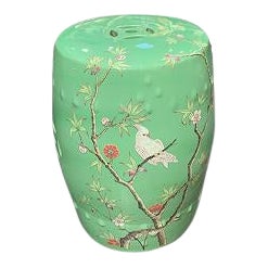 Asian Style Green Garden Stool For Sale
