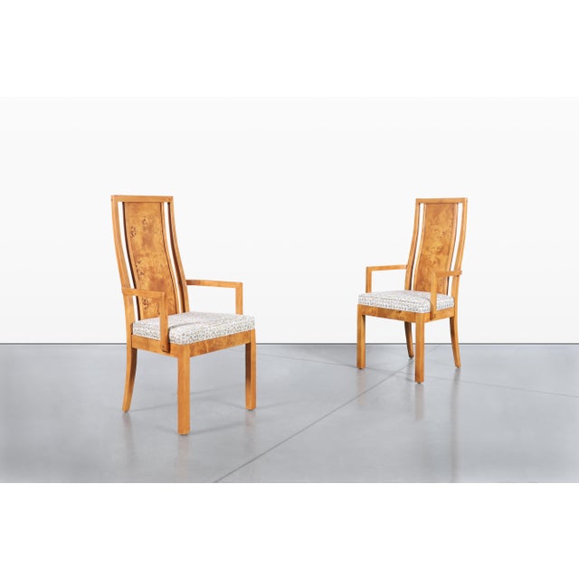 Vintage Mappa Burl Wood Dining Chairs by Thomasville For Sale - Image 13 of 15