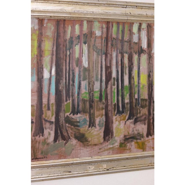 Harry Wichmann, Tree Trunks, 1953, Oil on Panel, Framed For Sale - Image 14 of 17