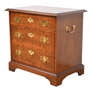 Baker Furniture Georgian Banded Mahogany Nightstand For Sale