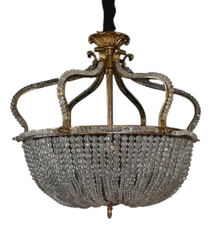 Large Parisian Chandelier in Gilded Bronze, 1890s