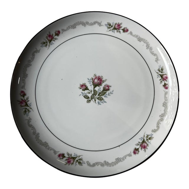 1970s Mid-Century Modern Large Ceramic Floral Platter For Sale