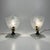 1940s Small Italian Frosted Engraved Glass Bedside Lamps, 1940s, Set of 2 For Sale - Image 5 of 10