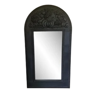 Vintage Crate & Barrel Vinyard Motif Metal Mirror