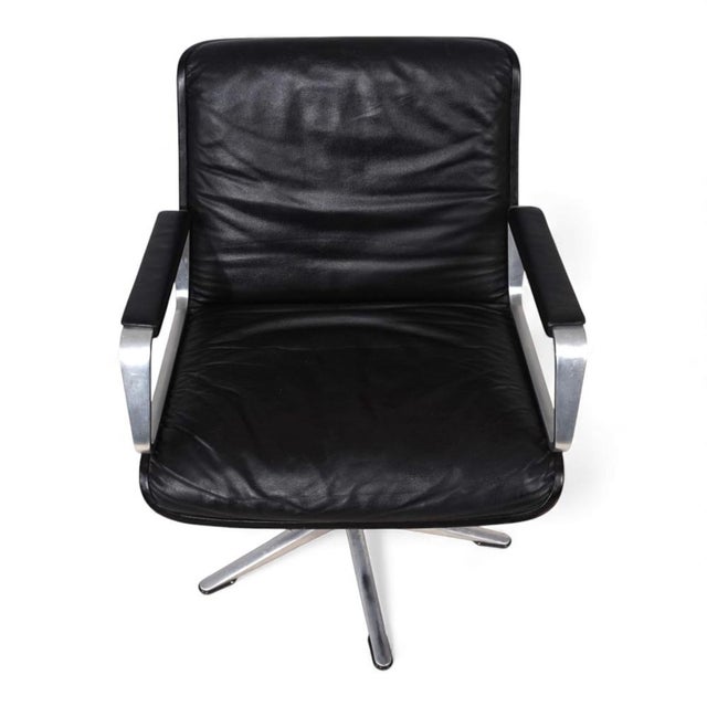Mid-Century Modern Vintage Leather Swivel Chair from Wilkhahn Delta, 1960 For Sale - Image 3 of 18