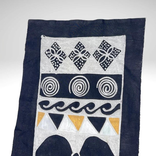 Early 20th Century Black African Handprinted Table Runner For Sale In Denver - Image 6 of 13