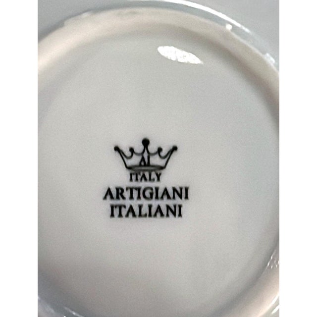 Italian Style White Porcelain Valet Tray Ashtray With Decorative Motifs 24k Gold For Sale - Image 14 of 18