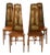 Late 19th Century Arts & Crafts Movement Walnut Chairs with High Openwork Backs, England, Set of 4 For Sale