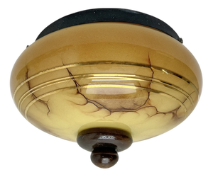 Art Deco Flush Mount in Opaline Marbled Glass, 1930s