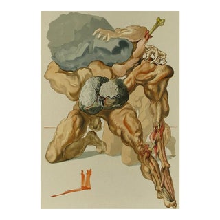 1960s Salvador Dali Woodcut Hell 7 Avaricious & Prodiga For Sale