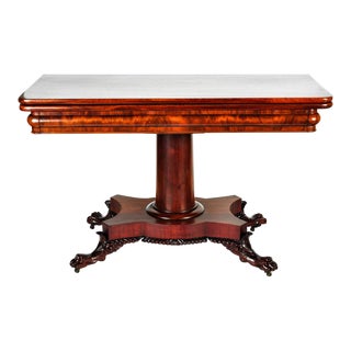 Mid 19th Century Antique European Large Folding Table With Claw Feet For Sale