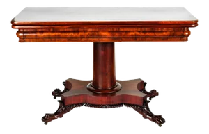 Mid 19th Century Antique European Large Folding Table With Claw Feet