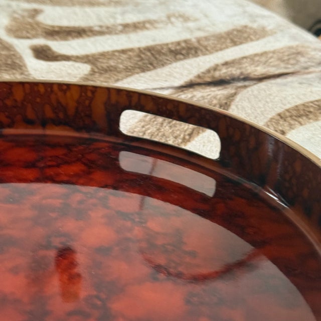 Mid 20th Century Vintage Otagiri Japan Laquerware Serving Tray For Sale - Image 5 of 6