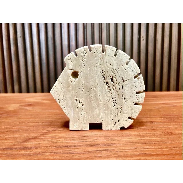 Stone Italian Brutalist Travertine Hedgehog Figurines or Table Sculptures from Fratelli Mannelli, 1970s, Set of 2 For Sale - Image 7 of 18