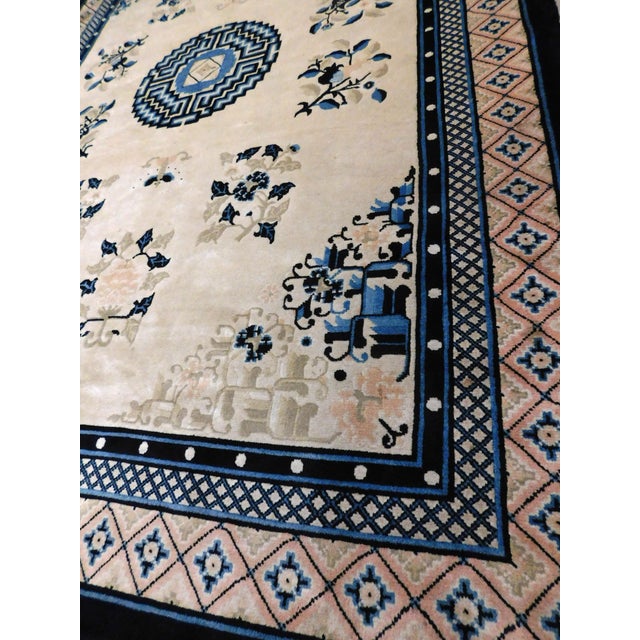 Chinese Vintage Hand Knotted Wool Pile Chinese Rug. 8'4"x 5'6" For Sale - Image 3 of 12
