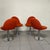 Set of four chairs dating back to the 1970s, fully restored. These chairs feature a solid chrome-plated metal swivel...