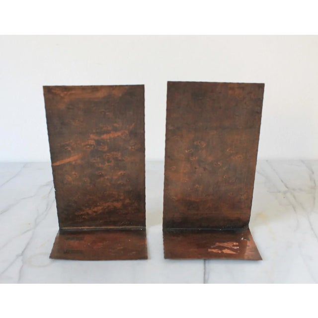 Vintage Modernist Copper Bookends - A Pair For Sale - Image 10 of 14